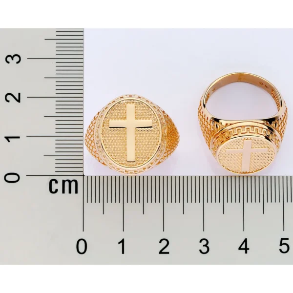 MAXI ANEL CRUZ BANHADO A OURO 18K2