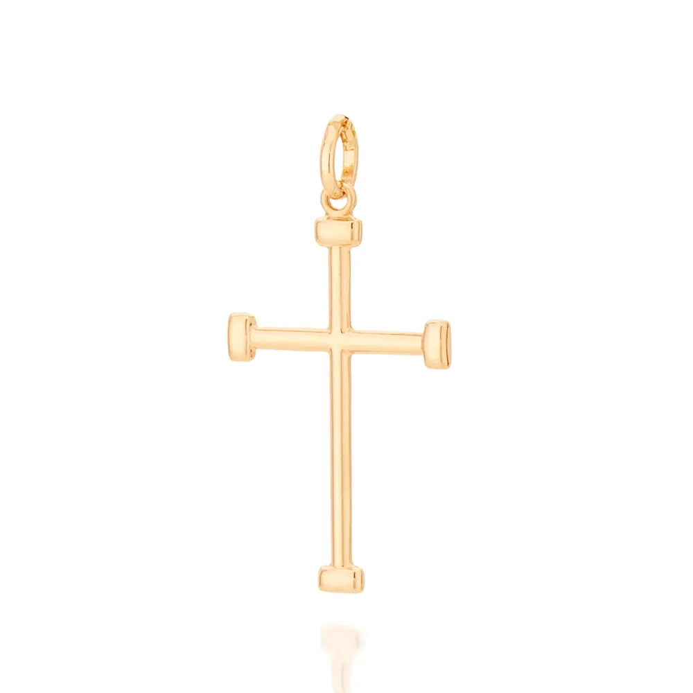 PINGENTE CRUZ BANHADO A OURO 18K