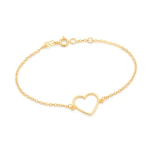 PULSEIRA COM CORACAO BANHADA A OURO 18K