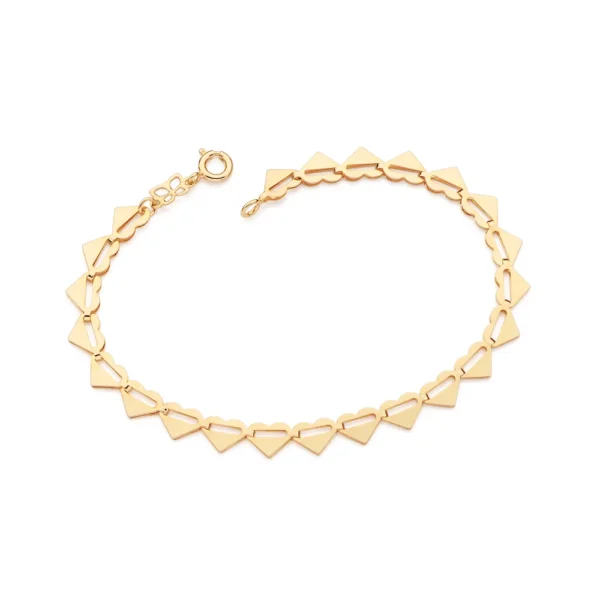 PULSEIRA CORACAO BANHADA A OURO 18K