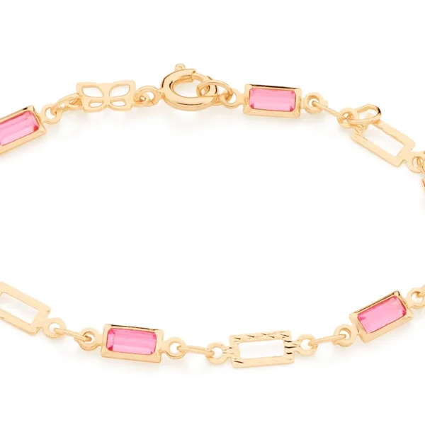 PULSEIRA INFANTIL BANHADA A OURO 18K COM CRISTAIS1