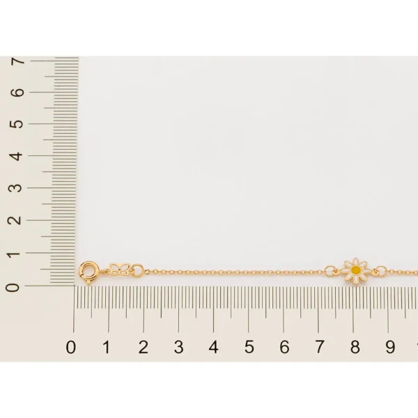 PULSEIRA MARGARIDA BANHADA A OURO 18K COM APLICACAO DE RESINA1