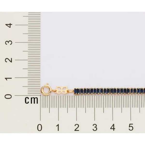 PULSEIRA RIVIERA BANHADA A OURO 18K COM ZIRCONIAS AZUL1