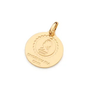 MEDALHA PROFISSAO ENGENHARIA CIVIL BANHADA A OURO 18K